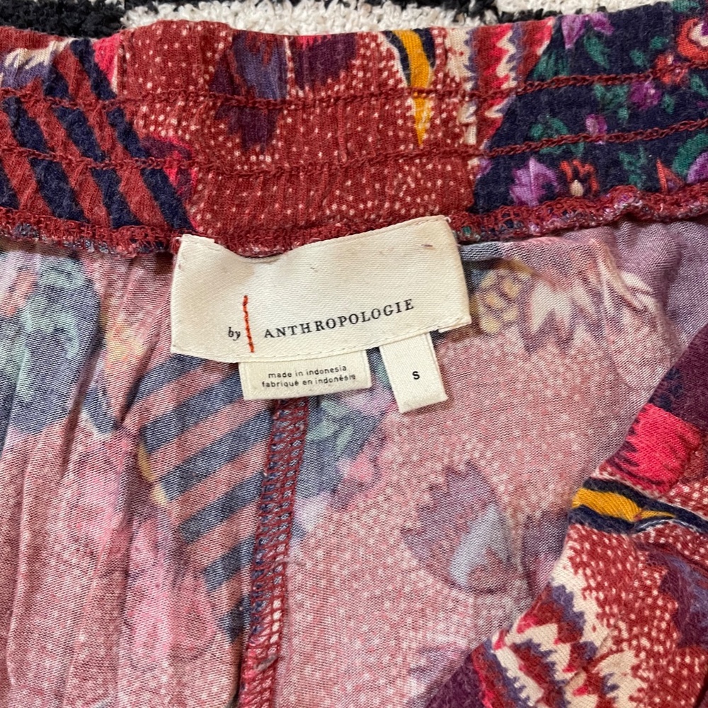 Anthropologie Red & Purple Patchwork Lounge Pants - Picture 3 of 4